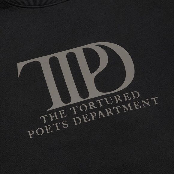 Taylor Swift TTPD Crewneck Sweatshirt Black Size M – Official Merch - Picture 3 of 12